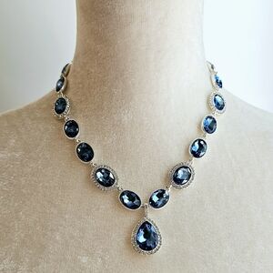 Blue & Silver Statement Necklace ~ Bridgerton Vibes!!